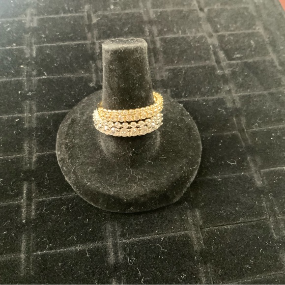 NORDSTROM RACK Two-Tone Pavé CZ Ring Set - Picture 4 of 12